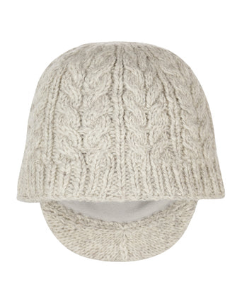 Aran Cable Beanie Women | Beige