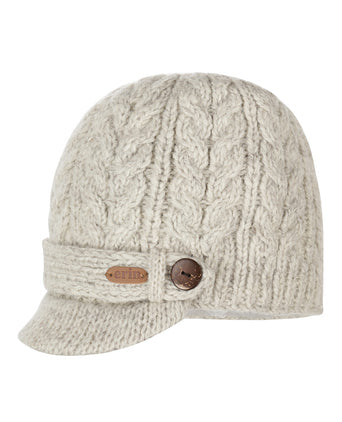 Aran Cable Beanie Women | Beige