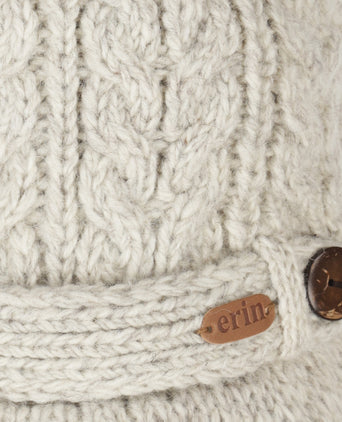 Aran Cable Beanie Women | Beige