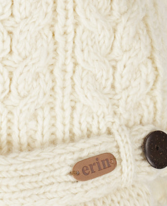Aran Cable Beanie Women | White