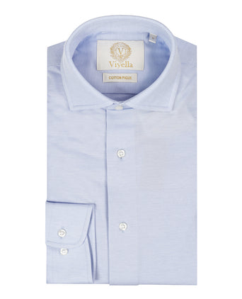 Viyella Knitted Pique Shirt | Blauw