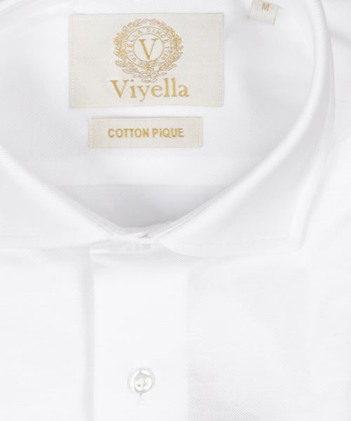 Viyella Knitted Pique Shirt | Wit