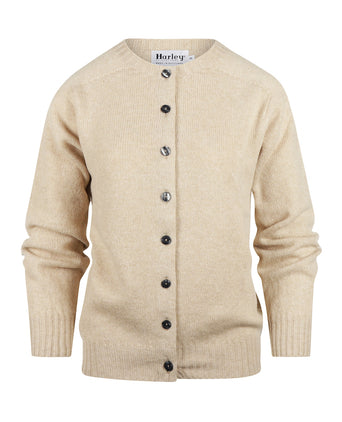 Harley of Scotland Women's Button Cardigan | Beige