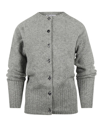 Harley of Scotland Women's Chunky Knit Button Cardigan | Gray