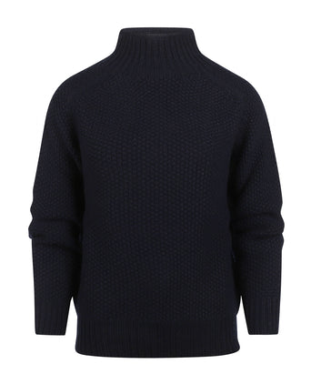 Harley of Scotland Women's Turtleneck Sweater | Navy Blue