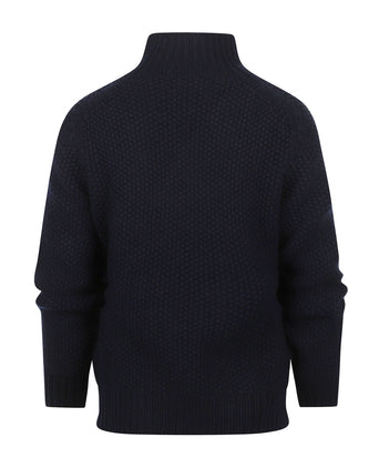 Harley of Scotland Women's Turtleneck Sweater | Navy Blue