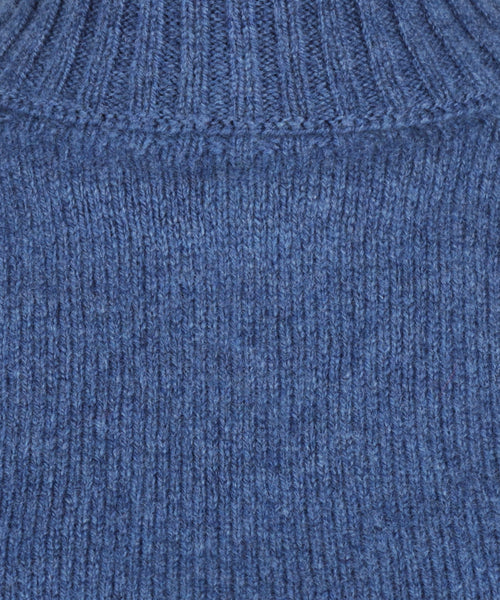 Harley of Scotland Dames Kol Pullover | Denim Blauw