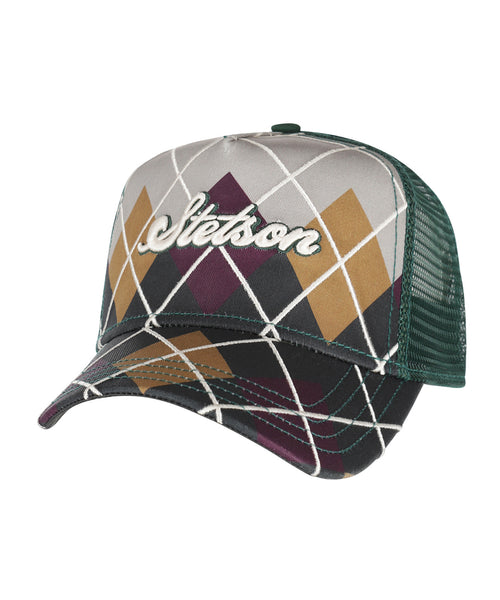 Stetson Argyle Check Trucker Pet | Grey