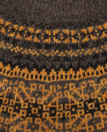 Harley of Scotland Round Neck Fairisle Pullover | Gray