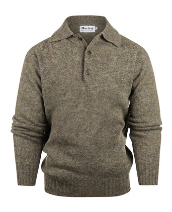 Harley of Scotland Polo Collar Pullover | Brown
