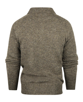 Harley of Scotland Pullover met Polokraag | Bruin