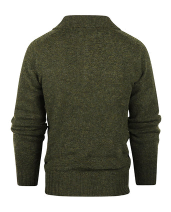 Harley of Scotland Polo Collar Pullover | Green
