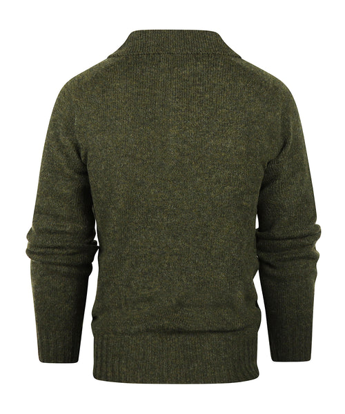 Harley of Scotland Pullover met Polokraag | Groen