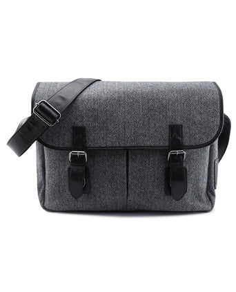 Laptop Bag Tweed with Leather | Black