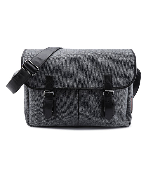 Laptop Bag Tweed with Leather | Black