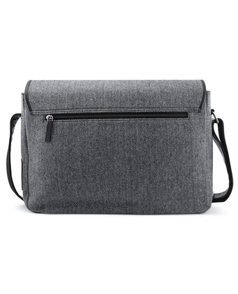 Laptop Bag Tweed with Leather | Black