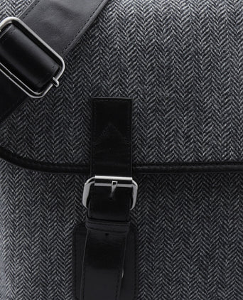 Laptop Bag Tweed with Leather | Black