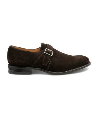 Loake 357 Monk Strap Shoe, Suede | Brown