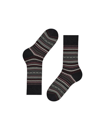 Burlington Fair Isle Sok | Zwart