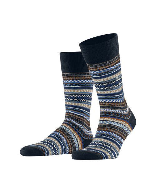 Burlington Fair Isle Sock | Blue