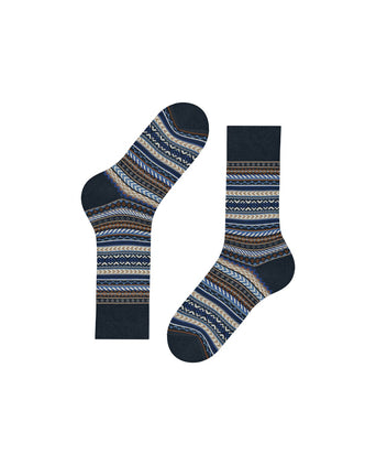 Burlington Fair Isle Sok | Blauw