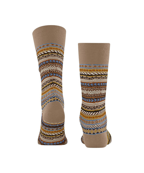Burlington Fair Isle Sock | Brown