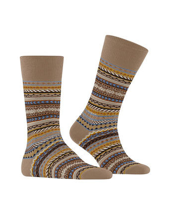 Burlington Fair Isle Sok | Bruin