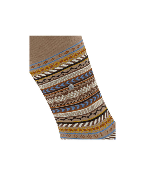 Burlington Fair Isle Sock | Brown