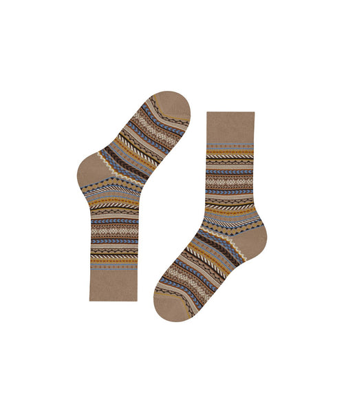 Burlington Fair Isle Sock | Brown