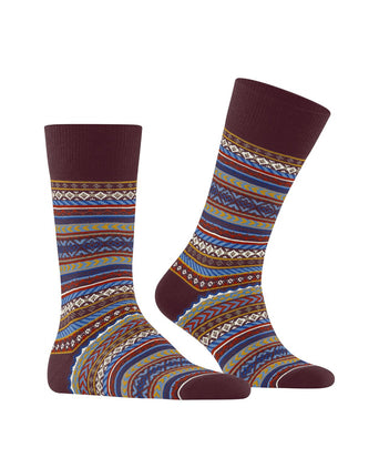 Burlington Fair Isle Sok | Rood