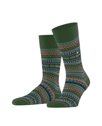 Burlington Fair Isle Sok | Groen