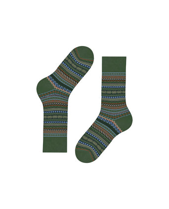 Burlington Fair Isle Sok | Groen