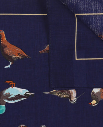Zakdoek Birds | Navy Blauw