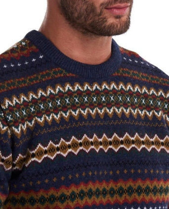 Barbour Fairisle Crew Neck Pullover | Navy Blue