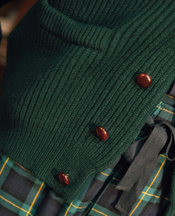 Sjaalkraag Vest 90 Years Edition | 90 Y Green