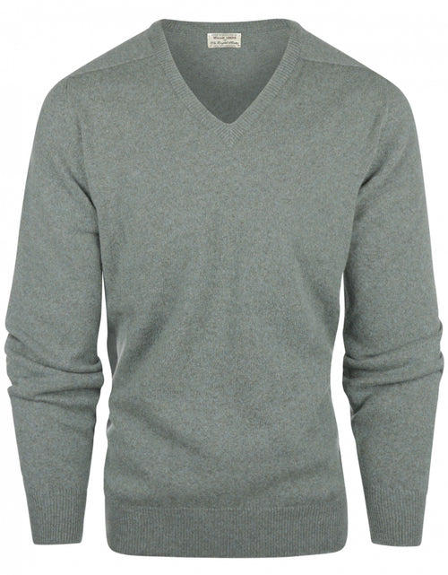 William Lockie Pullover Lamswol V-hals | Caspian/Landscape