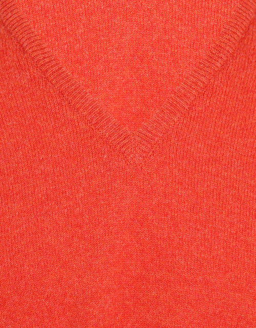 William Lockie Pullover Lambswool V-neck | Inferno