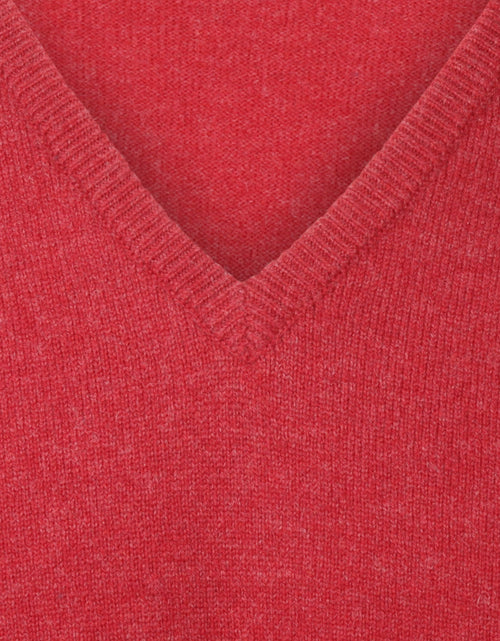 William Lockie Pullover Lamswol V-hals | Poppy Melange