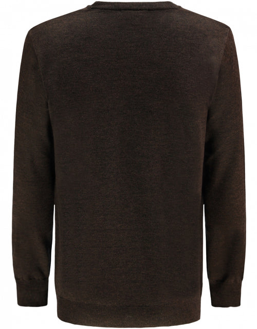 Pullover merino wol v-hals | Donker Bruin