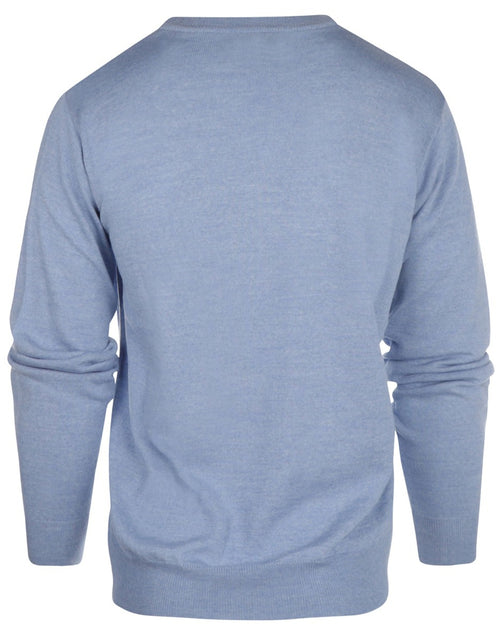 Pullover merino wol v-hals | Licht Blauw