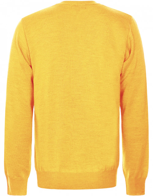 Pullover merino wol v-hals | Geel