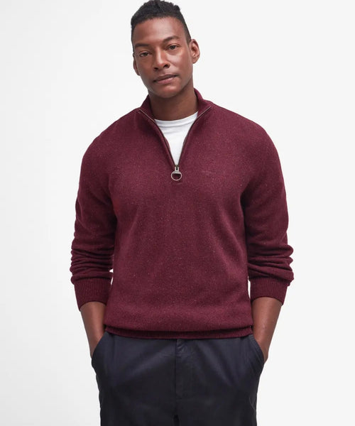 Tisbury High Zip Sweater | Bordeaux Red