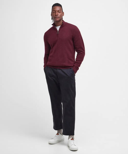 Tisbury High Zip Sweater | Bordeaux Red