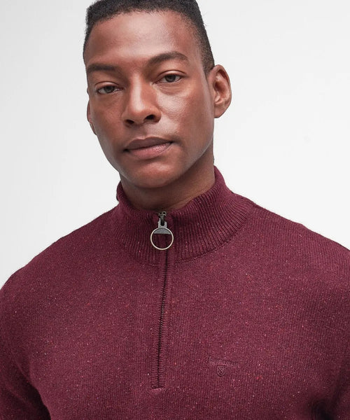 Tisbury High Zip Sweater | Bordeaux Red