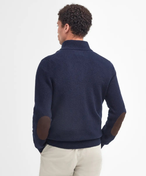 Zip-up button-down sweater | Navy Blue