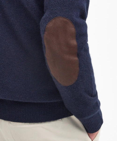 Zip-up button-down sweater | Navy Blue