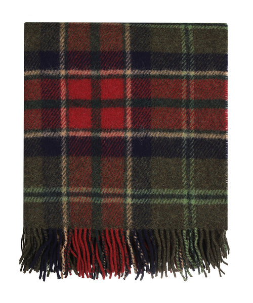 Ierse Plaid van Shetland Wol | Loden Navy Claret Plaid