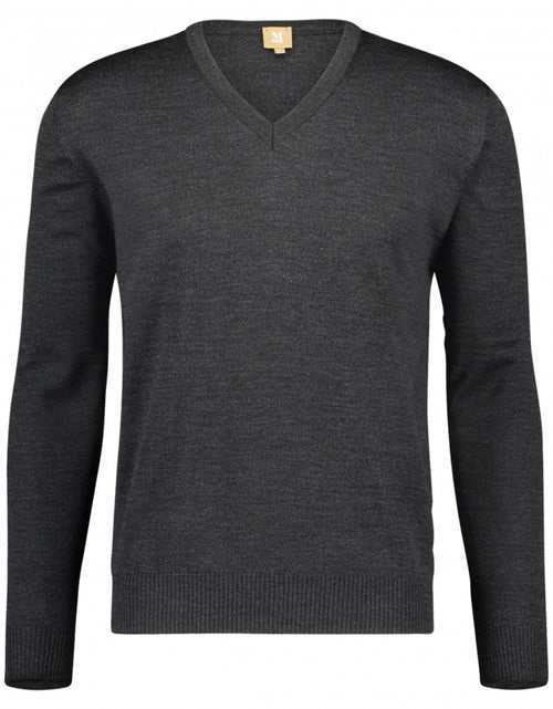 Pullover Merino wol v-hals | Charcoal