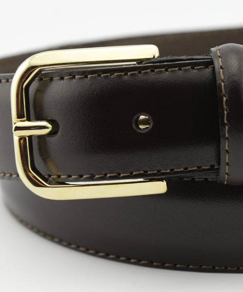 Leren Riem gouden gesp | Bruin