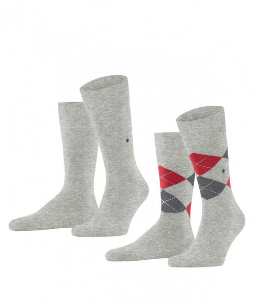 Everyday Argyle Mix 2-Pack Heren Sokken | Grijs